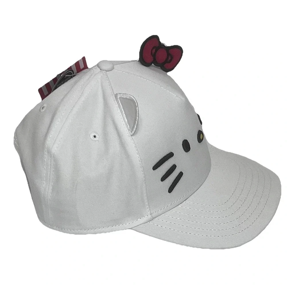 Hello Kitty‎ 3D Face Women Snapback Cap Embroidered Red White Hat One Size